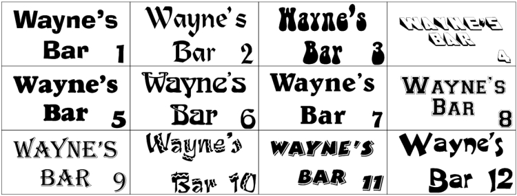 Bar Mirror Pool Fonts SM