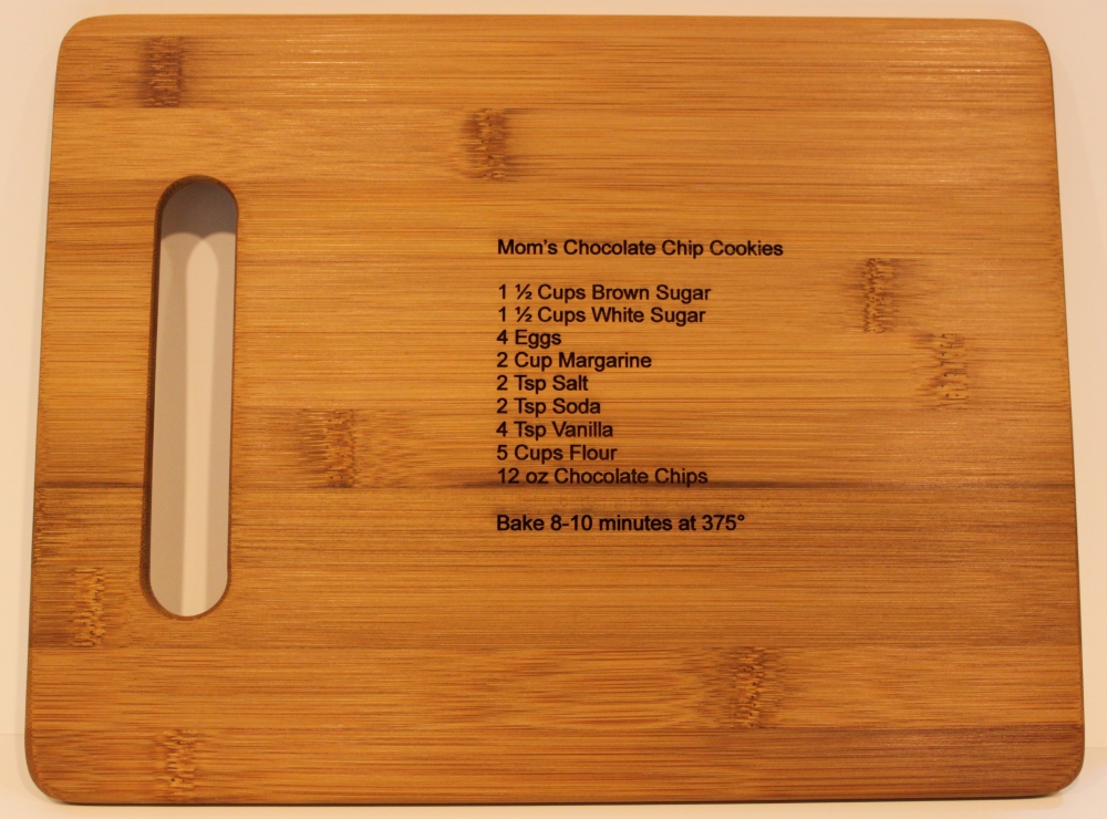 Typed Recipe Bamboo Cutting Board