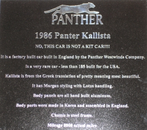 Panther Car Sign